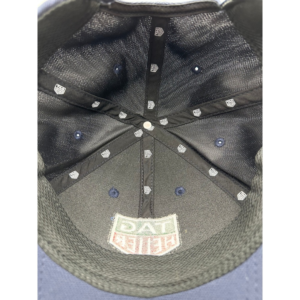 TAG Heuer Watch Logo Embroidered Navy Blue Orange Sandwich Brim Racing Hat Cap - Picture 6 of 6